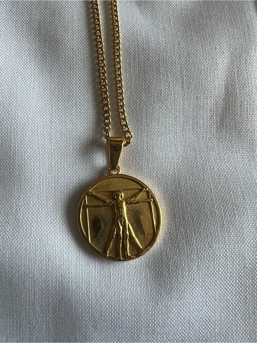 Reign Gold Vitruvian Man Medallion Necklace
